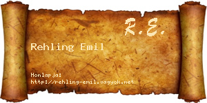 Rehling Emil névjegykártya